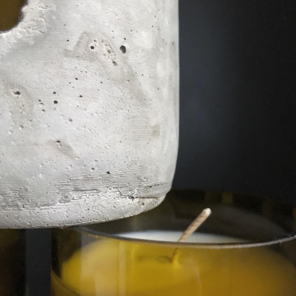 Concrete Dipped Wine Bottle Candles